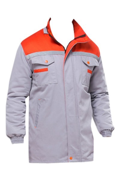 VM003 order winter overalls cotton-padded jacket men's thick wear-resistant workshop engineering auto repair cotton coat detachable labor protection reflective strip cotton-padded jacket cotton long jacket side view